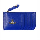 Vivienne Westwood　ヴィヴィアンウエストウッド　パスケース　カードケース　小銭入れ　ミニ財布　マルチケース　SAFFIANO　51060015　BLUE　ブルー　青色　青　プレゼント　ギフト　送料無料　ロゴ　オーブ　ブランド　メンズ　レディース　ユニセックス　ヴィヴィアン