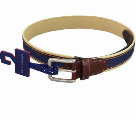 TOMMY HILFIGER トミー・ヒルフィガー ベルト カーキ/ブラウン/ネイビー 11TL02X044 KHABRNVY サイズ36 サイズ調整不可 送料無料 プレゼント ギフト メンズ