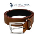 U.S.ポロ メンズベルト レザーベルト 型押しブラウン スムースレザー U.S. POLO ASSN USPA-2625BR 送料無料 専用BOX 箱付き シルク100％ ギフト 人気 高級 ブランド 成人式 就職祝い 父の日 バレンタイン クリスマス