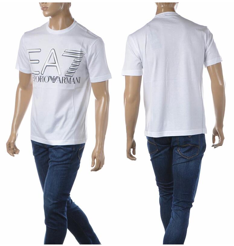 EMPORIO ARMANI　エンポリオアルマーニ　EA7 3LPT20 PJFFZ　クルーネックTシャツ 半袖　1100 WHITE メンズ ブランド ブラック　ホワイト　白　白色　Tシャツ　紳士　アルマーニ　Sサイズ