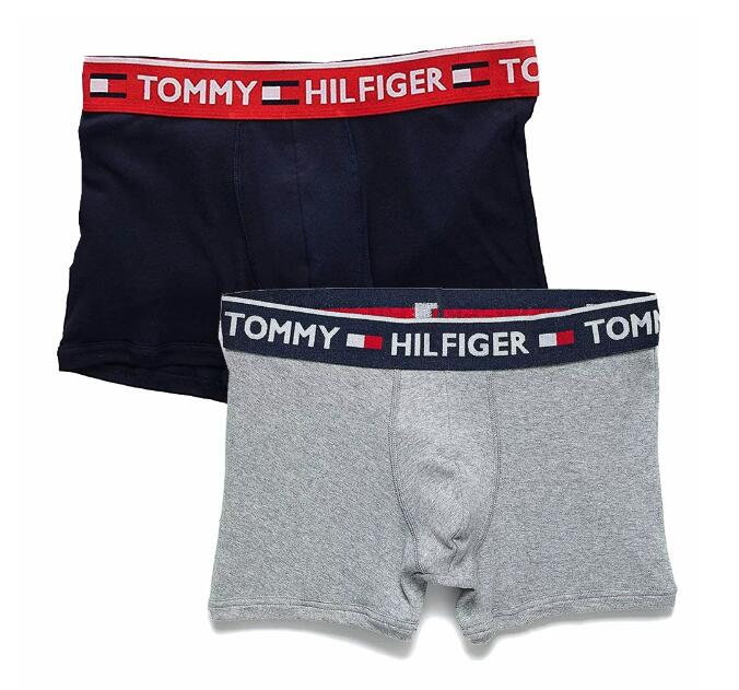 TOMMY HILFIGER　トミーヒルフィガー　ボクサーパンツ　2枚セット　アンダーウェア　下着　09T3508 2PK　099 MULTI　綿　綿素材　綿100％　コットン　コットン100％　ロゴ　ブラック　グレー　黒　黒色　灰色　マルチカラー　肌着　ブランド　カジュアル　シンプル　Mサイズ