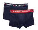 Tommy Hilfiger TOMMY HILFIGER　トミーヒルフィガー　ボクサーパンツ　2枚セット　アンダーウェア　下着　09T3508 2PK 983 NAVY MULTI　綿　綿素材　綿100％　コットン　コットン100％　ロゴ　ネイビー　紺色　紺　マルチカラー　マルチ　肌着　ブランド　カジュアル　シンプル　Sサイズ