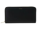 ポールスミス 長財布（メンズ） PAUL SMITH　ポールスミス　財布　ラウンドジップ　ラウンドファスナー　長財布　MEN INTMUL LG ZIP WALLET M1A-4778-BMULTIブラック　黒　黒色　ストライプ　レザー　本革　ウォレット　メンズ　紳士 革小物