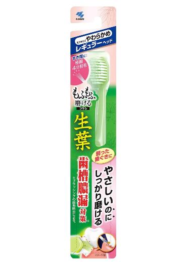 【送料無料！】生葉 もふもふ磨けるブラシ レギュラー 歯ブラシ ハブラシ 手用歯ブラシ 口臭予防 口内衛生 口臭対策 口腔ケア オーラルケア ※こちらの商品の販売数は1個です。