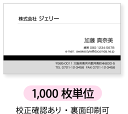 モノクロ名刺 名刺作成 名刺印刷【1,000枚単位】名刺ケース1個付属細いラインとグレーのベタの組み合わせ
