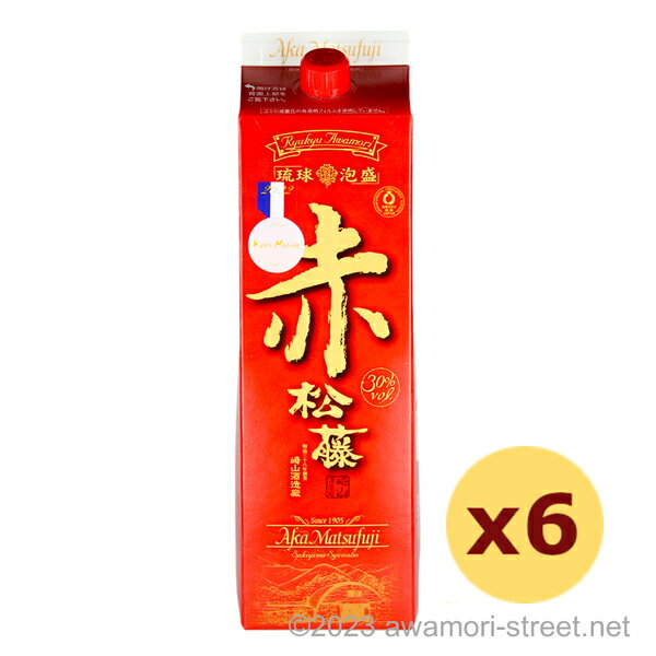 赤の松藤 黒糖酵母仕込み 紙パック 30度,1800ml x 6本セット / 崎山酒造廠 / 一升 泡盛 琉球泡盛 沖縄の蒸留酒 お中元 贈り物 贈答用 ギフト...