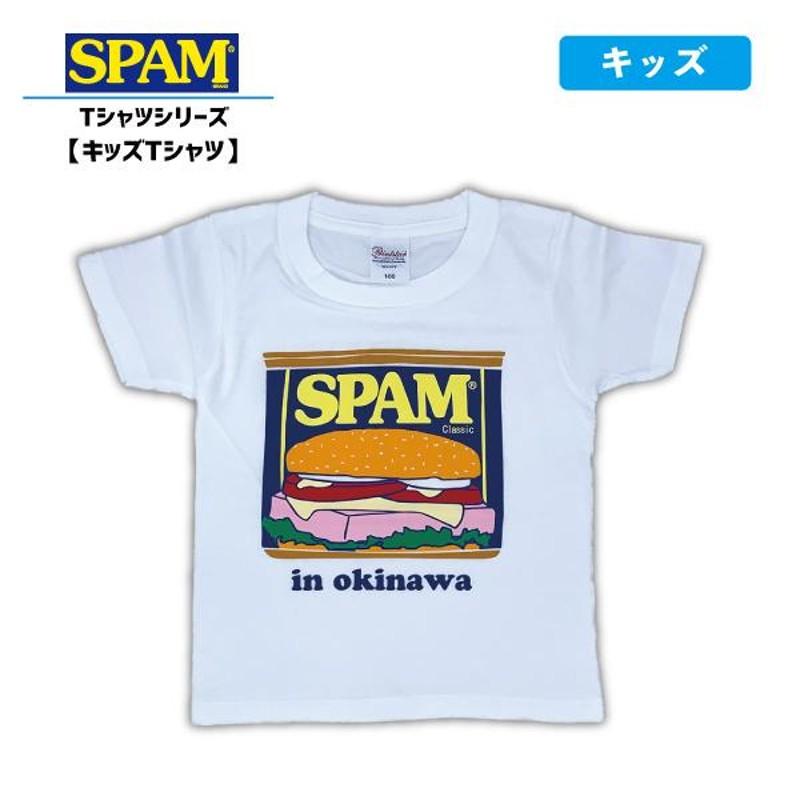 SPAM キッズTシャツ白 缶詰 in okinawa /100