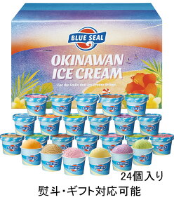 アイス 【熨斗記名可】 ブルーシール ギフト セット 24（110ml 12種×2個) 送料無料お歳暮 誕生日 ギフトに沖縄 プレゼント ブルーシール アイスクリーム お取り寄せ 内祝い 出産内祝い メッセージカード 出産祝い ギフトセット 敬老の日