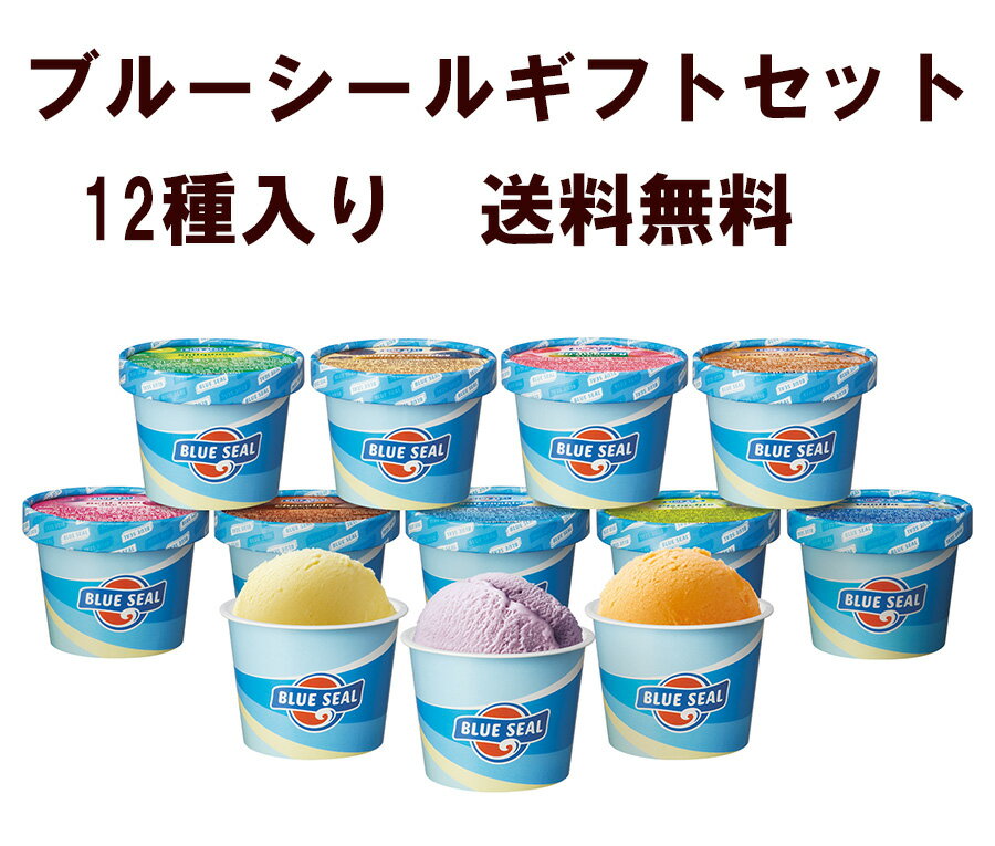 アイス 【熨斗記名可】 ブルーシール ギフト セット 12（110ml ×12個） 送料無料お歳暮 誕生日 ギフト 沖縄のアイスクリーム プレゼント ブルーシール お取り寄せ お土産 内祝い 出産祝い 出産内祝い メッセージカード 敬老の日 アイスクリーム 3