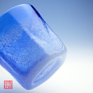【琉球ガラス(琉球グラス)専門店】泡ハーフ六角コップ 青H85mm×W85mm琉球グラス グラス コップ 沖縄グラス カレット ペア ワイン ワイングラス セット ロックグラス 還暦祝い 名入れ ガラス おしゃれ バカラ ペアグラス