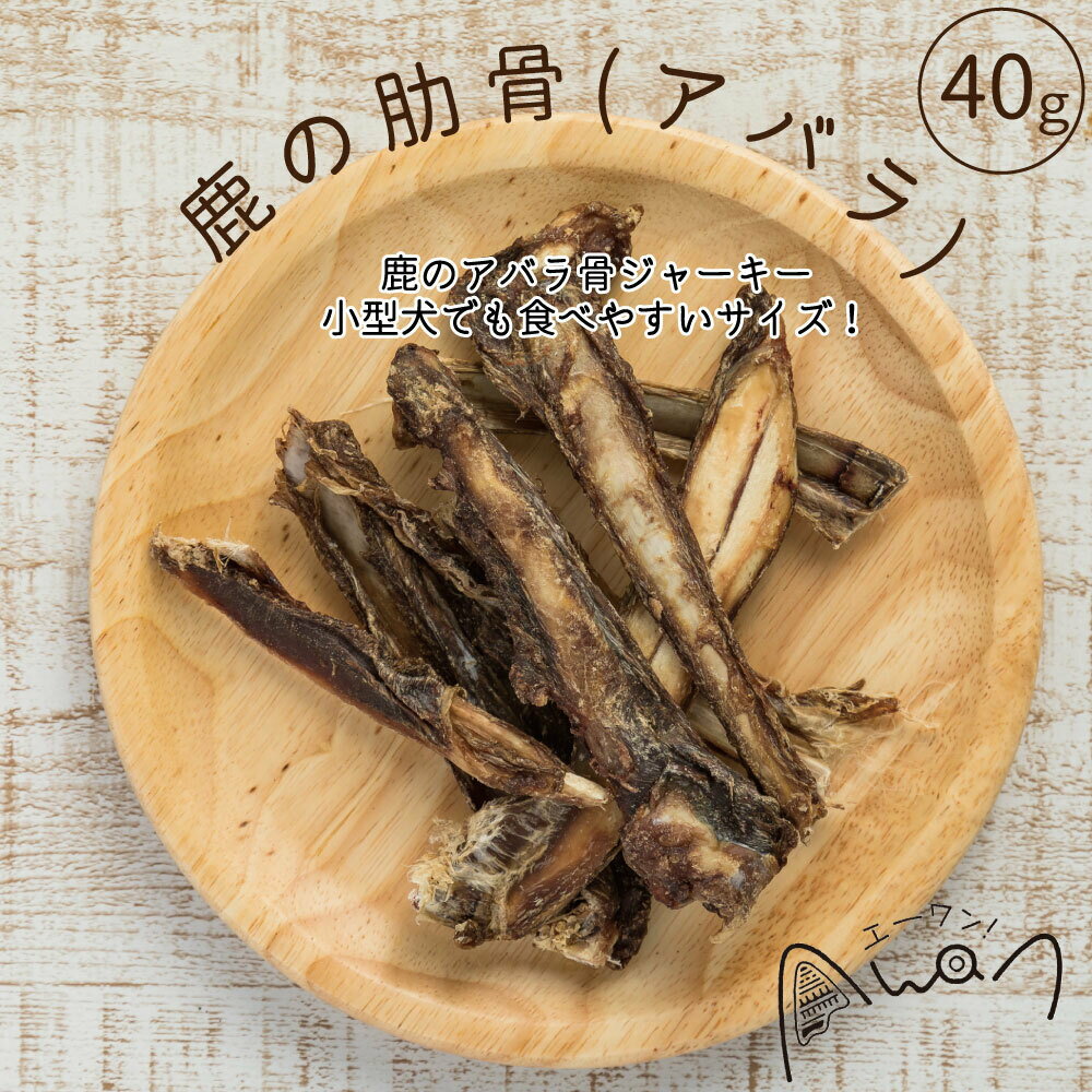 鹿の肋骨(アバラ)40g(鹿　九州産　ジビエ　じびえ　骨　ボーン　アバラ　あばら　肋骨　デンタルケア　歯磨き　人気　犬のおやつ　国産　無添加　歯石予防　ベニソン　グルテンフリー　グレインフリー　しか　シカ)