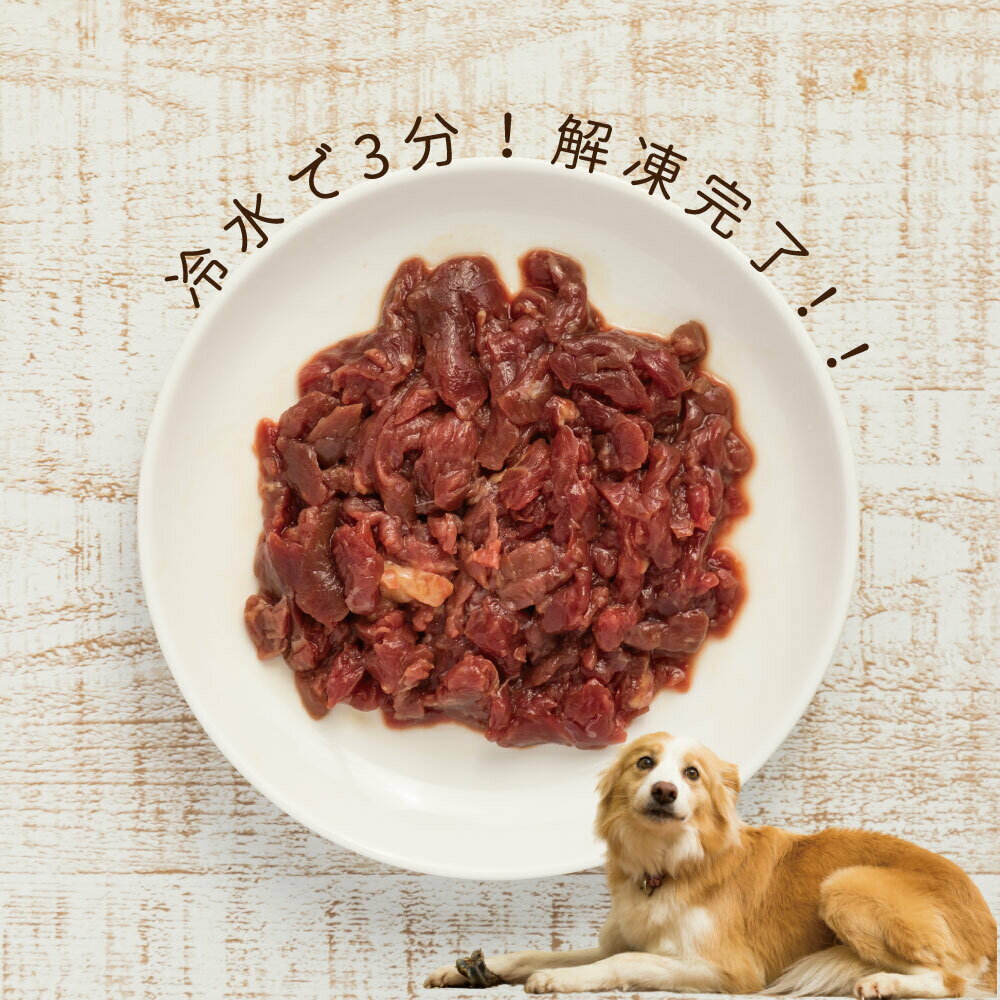 送料無料！冷凍馬肉ユッケ　50g×10袋　(馬肉　ホース　冷凍　国産　ペットフード　グレインフリー　グルテンフリー　トッピング　高級　馬ユッケ　馬刺し　フジチク　ふじちく　馬　熊本産　熊本　国内肥育　冷凍馬肉　新鮮　馬肉ゆっけ)のサムネイル