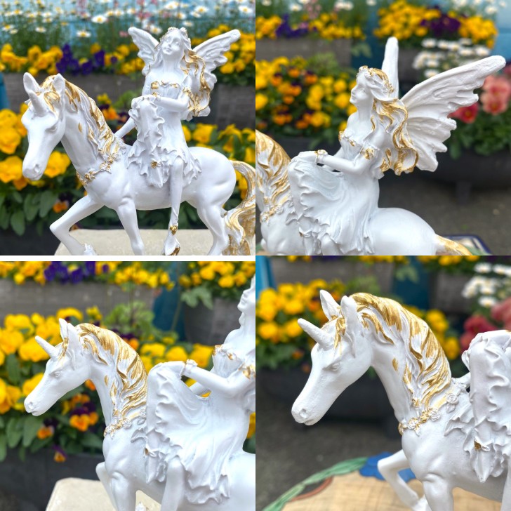 ≪天使 置物＊天使雑貨＊エンジェル雑貨≫　白い天使ブランシュ【フェアリー＆ユニコーン】妖精雑貨　インテリア置物 エンジェル オブジェ　オーナメント　フィギュア　ギフト 女性　おしゃれ　ファンタジー　癒しグッズ 誕生日 プレゼント 贈り物　ガーデンの商品画像 3