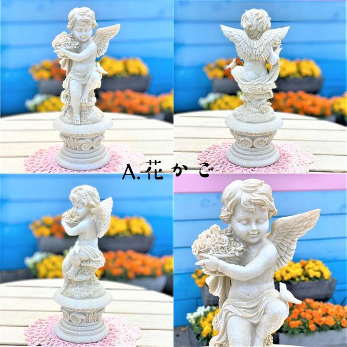 ≪天使置物 エンジェル雑貨 ガーデニング雑貨≫【小鳥とお話しエンジェル】 ガーデン インテリア 置物 誕生日 母の日 プレゼント ギフト 贈り物 オブジェ オーナメント