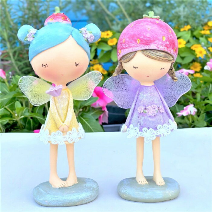 ≪妖精雑貨＊置物≫まんまる可愛い【春色チュチュフェアリー ストロベリー】インテリア フェアリー 置物 誕生日 プレゼント 贈り物 ギフト雑貨 オブジェ オーナメント