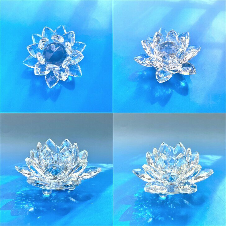 高品質☆高純度☆天使の輝き☆ クリスタル【クリアカラー 睡蓮】 誕生日 母の日 贈り物 ギフト プレゼント インテリア クリスタルガラス 置物 雑貨 風水 涼しさ感じる 祭壇 お供え オブジェ オーナメント【売れ筋】 [2]