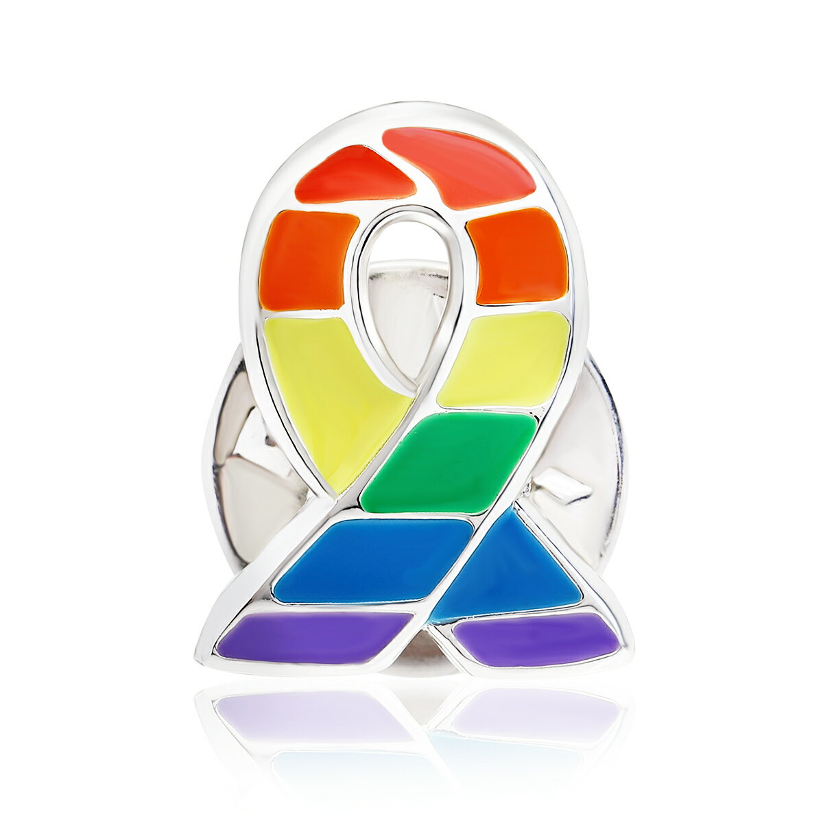 【送料無料】レインボー リボン ピンバッジ 小 LGBT SDGs ゲイ レズ プライド 性的少数者 アウェアネス ピンバッチ ピンバッヂ