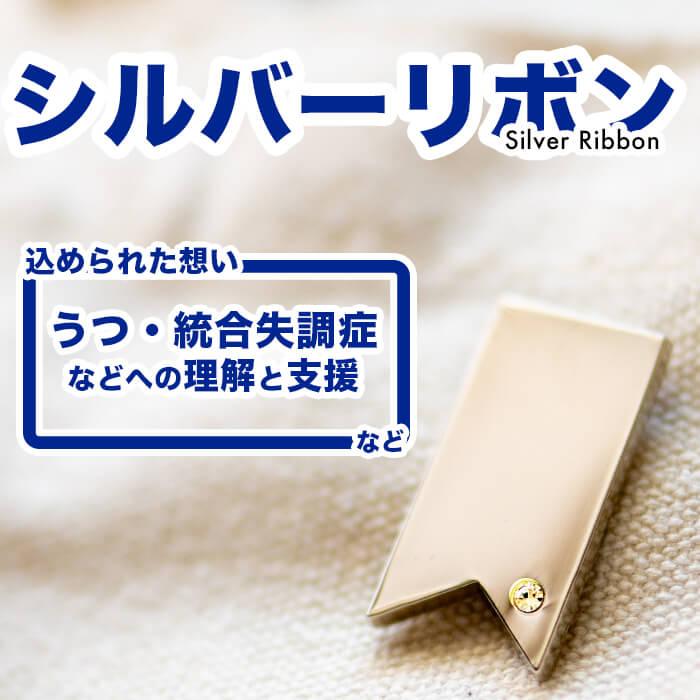 楽天アウェアネスリボンショップシルバーリボン うつ 統合失調症 精神疾患 ピンバッジ アウェアネスリボン SDGs ピンズ