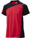バレー　半袖ゲームシャツ　試合用 XW1321 SAバレーボール ゲームシャツHS Vレッド×ブラック 2490