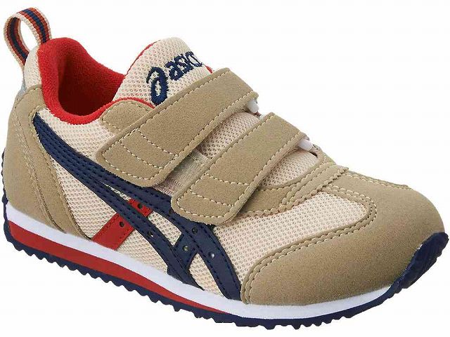 【送料無料】【asics　アシックス】【シューズ　靴】TUM186 FWキッズ シューズ 子供靴(約3〜7歳の児童向け) アイダホ MINI(ミニ) 3 2本ベルト ベージュ×ネイビーブルー 0550 ジュニア 子供 こども スクスク SUKUSUKU すくすく [200110]