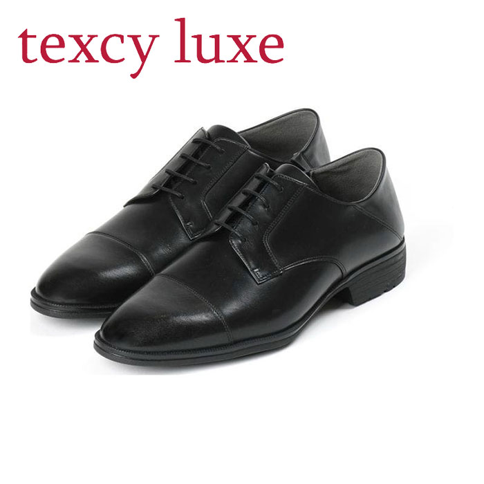 楽天Awa-spo 楽天市場店★かかと芯無しやわらか仕様★【 アシックス asics 】【シューズ　靴】 アシックス商事 ビジネスシューズ texcy luxe テクシーリュクス 歩きやすい 3E ストレートチップ メンズ 革靴 本革 アシックス TU7042 TU-7042 （008） ブラック [250406][amz] クリスマス プレゼント