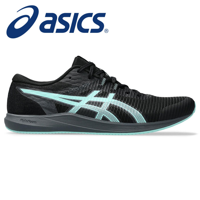 ★自己ベスト更新を目指す初心者に向け★【2025年春夏モデル】【アシックス　asics】【シューズ　靴】 陸上 ランニングシューズ HYPER RACER ハイパーレーサー メンズ レディース 男女兼用 アシックス 1093A233 (002) 初心者長距離ブラック/イルミネイトミント [250314]