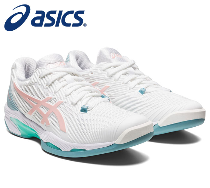 [最大2000円OFFクーポン発行中]★インドアカーペットコート用！スピード重視の方向け★【アシックス　asics】【シューズ　靴】 1042A216 テニスシューズ(レディース) 女性用 SOLUTION SPEED(ソリューションスピード) FF 2 INDOOR ホワイト/フロストローズ 103 [220918]