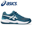 ★安定性＆快適性を両立！オールコート用★【アシックス　asics】【シューズ　靴】 ジュニア用テニスシューズ GEL-DEDICATE(ゲルデディケート) 8 GS 子供 こども 小学生 靴幅：スタンダード 1044A077 (400) レストフルティール/ホワイト [230920]