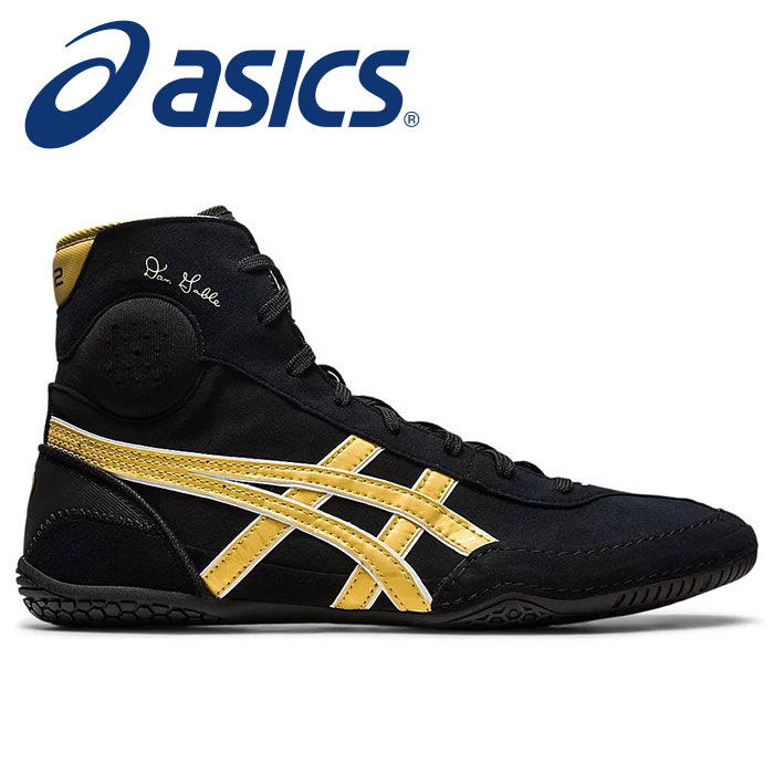 ★最高峰モデル！レスリング界レジェンド ダン ゲーブルの名を刻むシューズ★【アシックス　asics】【シューズ　靴】 レスリングシューズ DAN GABLE(ダン・ゲーブル) EVO 3 メンズ 靴幅：スタンダード 1081A052 (001) ブラック/リッチゴールド [230920] 父の日 プレゼント