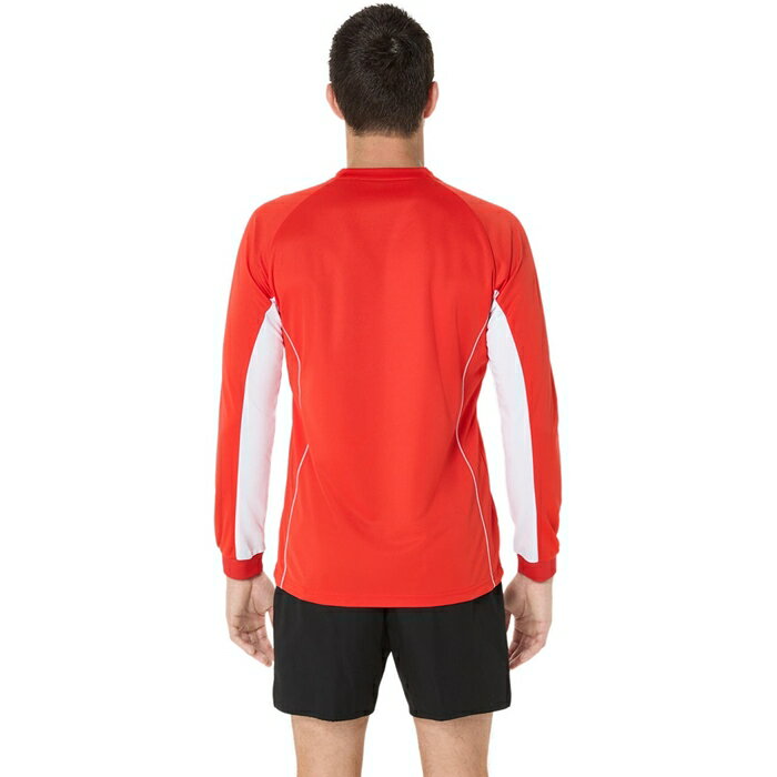 【メール便送料無料】【2025年春夏モデル】【アシックス　asics】【ウェア】 バレーボール 長袖 ゲームシャツ ゲームプラシャツ メンズ レディース 男女兼用 アシックス 2053A215 (600) ファイアリーレッド [250320] 2