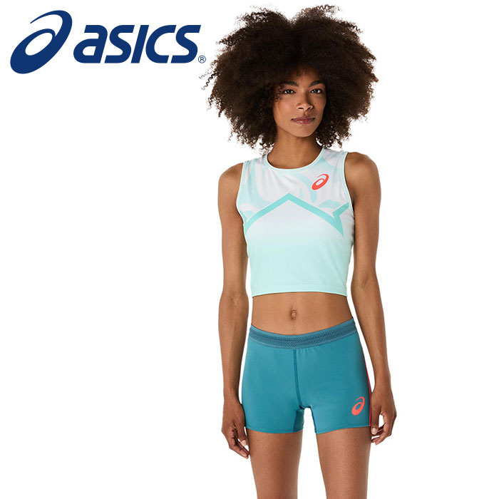 【2025年春夏モデル】【アシックス　asics】【ウェア】 陸上 レディース クロップド トップ アシックス 2092A476 (411) スムージングシー [250320]