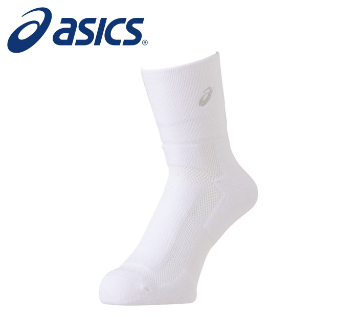 【メール便可230円】【asics　アシックス】【ソックス　靴下】 3063A045 SAバスケット アパレル(ユニセックス) 男女兼用 ソックス18 アーチサポート機能 ブリリアントホワイト×ポーラーシェイド 100 [211001]