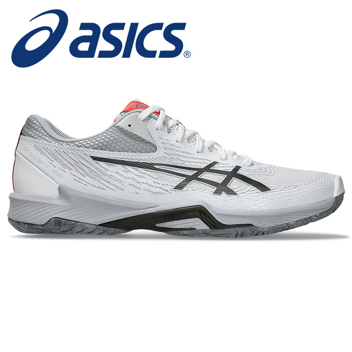 ★より素早い動きを求めるプレーヤーにオススメ★【2025年春夏モデル】【アシックス　asics】【シューズ　靴】 バレーボールシューズ V-SWIFT Vスイフト FF 4 メンズ レディース 男女兼用 バレーボール シューズ アシックス 1053A066 (102) ホワイト/ガンメタル [250312]