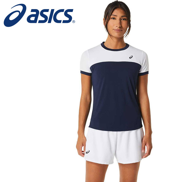 2042A262 テニスウェア(レディース) 女性用 COURT 半袖シャツ ミッドナイト/Bホワイト 402 