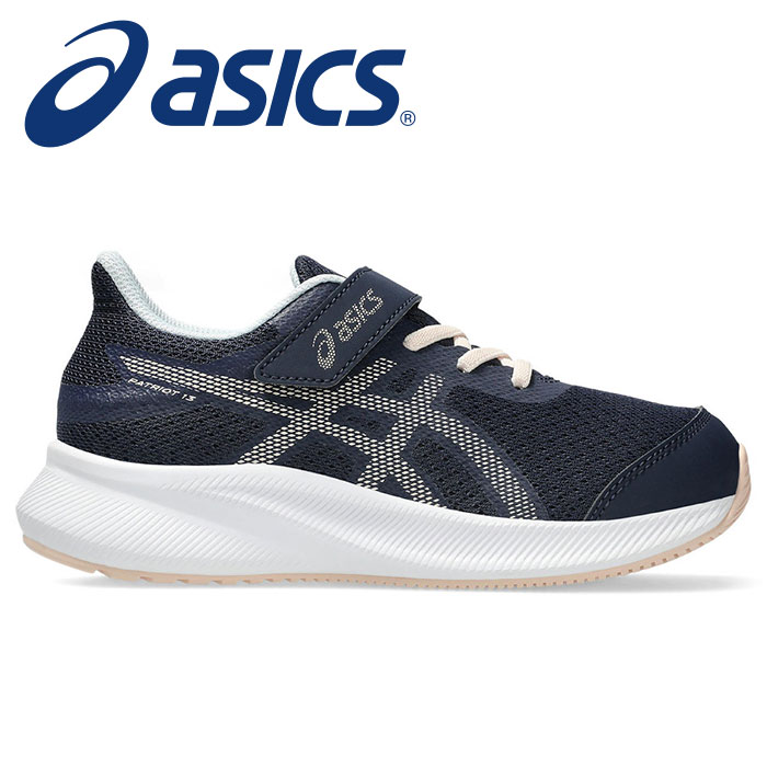  ★普段履きとしてもオススメ★【 2025年 秋冬モデル】【 アシックス asics 】【 シューズ 靴 】 キッズ ランニングシューズ PATRIOT パトリオット 13 PS 子供 園児 ジュニア シューズ 靴 スニーカー 女の子 1014A264 (410) ミッドナイト/パールピンク [250725][amz]
