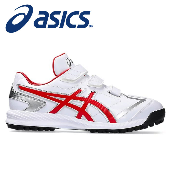 ★新形状スタッドがグリップ力を発揮★【 2025年 秋冬モデル】【 アシックス asics 】【シューズ 靴】 野球 トレーニング シューズ NEOREVIVE ネオリバイブ TR 3 アップ マジックテープ メンズ レディース 男女兼用 1123A042 (101) ホワイト/レッド [250725][amz]