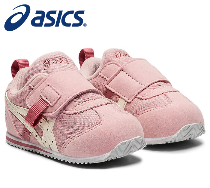 【送料無料】★約1歳〜3歳の幼児向け★【2022年春夏モデル】【asics　アシックス】【シューズ　靴】 1144A226 キッズ シューズ アイダホ BABY OC 女の子 かわいい ベルト 子供 ベビー ピーチピンク×オフホワイト スクスク sukusuku すくすく 700 [220513]