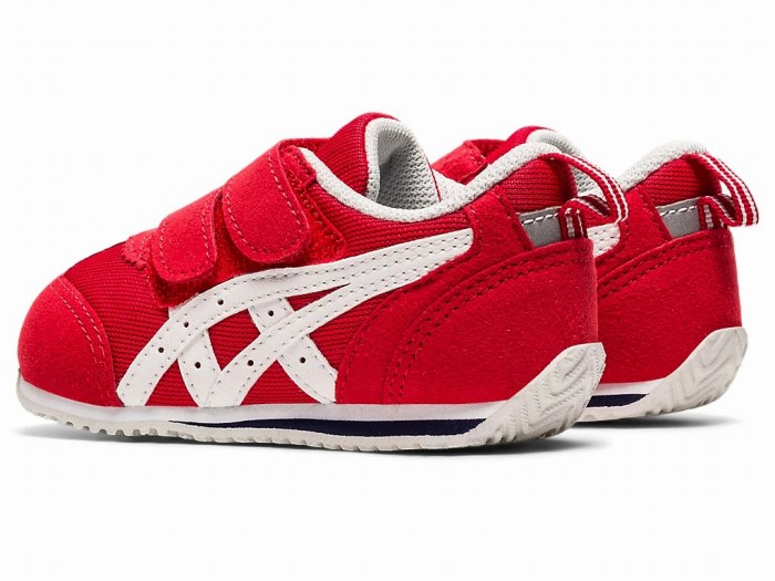 [最大1500円OFFクーポン発行中]【送料無料】【asics　アシックス】【シューズ　靴】 TUB164 FWキッズ・ベビー シューズ 子供靴(約1歳〜3歳の幼児向け) アイダホ BABY JP レッド×ホワイト スクスク SUKUSUKU すくすく 600 [211003]