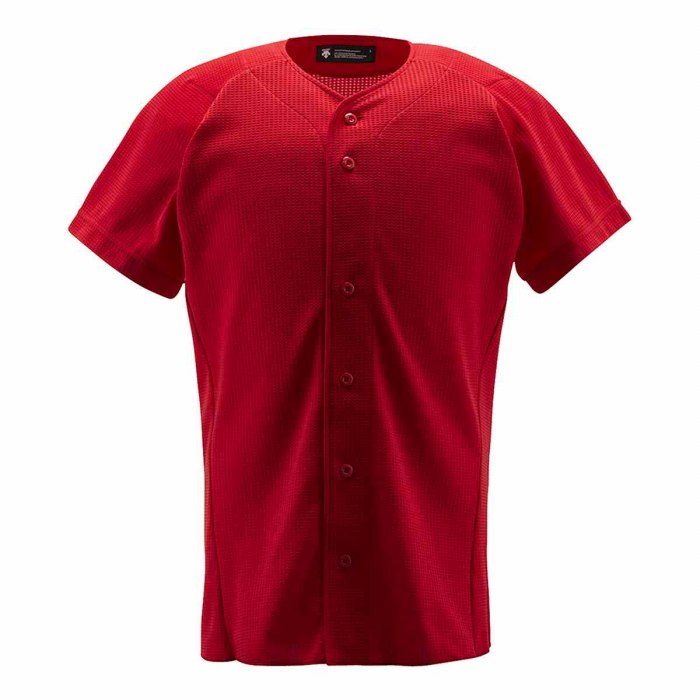 【メール便可230円】【 デサント DESCENTE 】DB-1010 野球 ウェア（メンズ／ユニ） フルオープンシャツ レッド RED[200415][amz]
