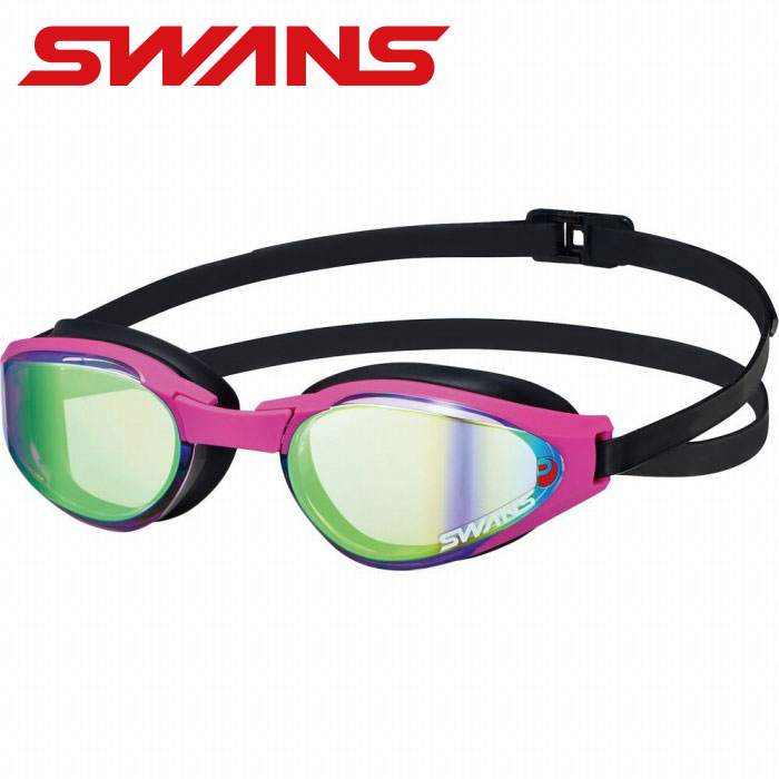 【メール便可230円】【 スワンズ SWANS 山本光学 】 水泳 スイミングゴーグル(流水抵抗の低減を実現した「カーブレンズ」クッション付モデル) ミラー メンズ レディース 男女兼用 SR81MPAF SR-81MPAF (866)LAVY ラベンダー×フラッシュイエロー [220727](4)