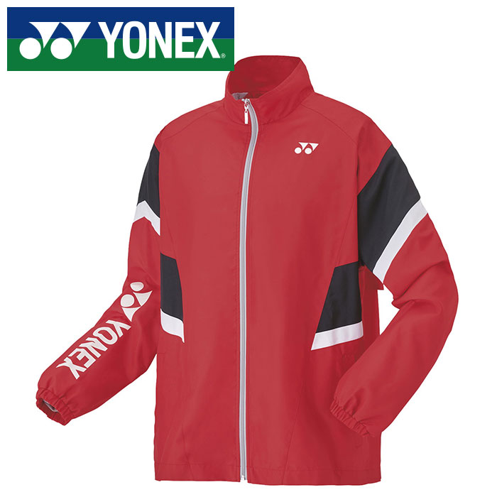 【送料無料】【ヨネックス　YONEX】【ウェア】 50128 テニス・バドミントン 裏地付ウォームアップシャツ メンズ レディース 男女兼用 UVカット サンセットレッド 496 [220508] 父の日 プレゼント