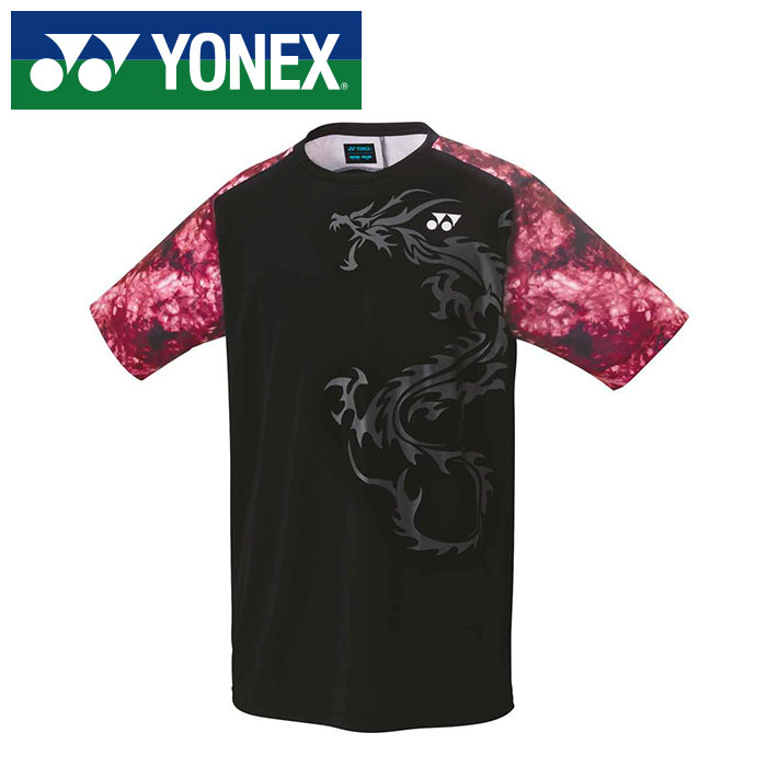 【メール便送料無料(追跡可能)】【ヨネックス　YONEX】【ウェア】 10444J テニス・バドミントン ジュニア用ゲームシャツ UVカット 吸水速乾 制電 子供 こども ブラック 007 [220919]