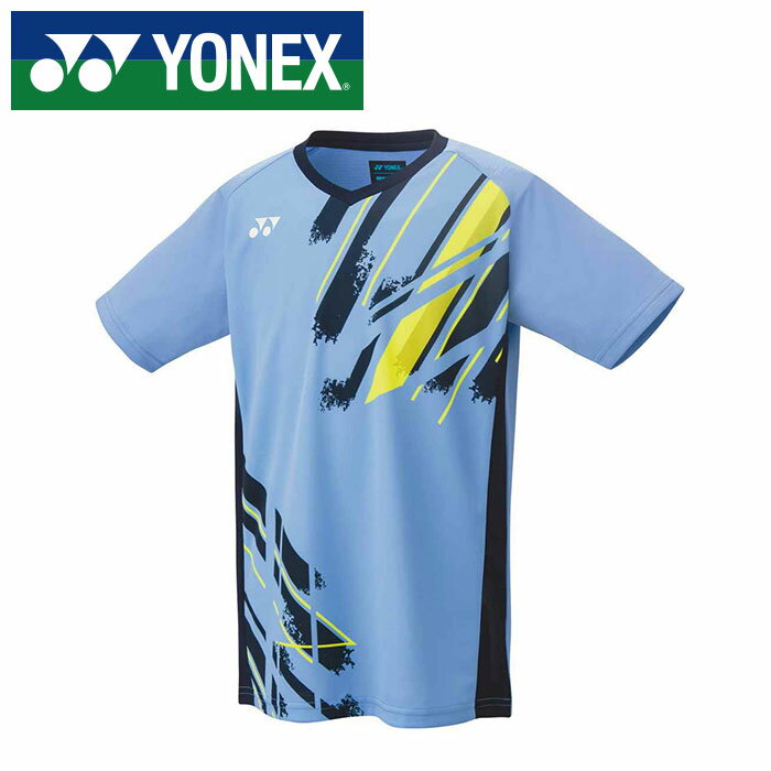 【メール便送料無料(追跡可能)】【ヨネックス　YONEX】【ウェア】 10446J テニス・バドミントン ジュニア用ゲームシャツ UVカット 吸水速乾 制電 子供 こども サックス 027 [220919]