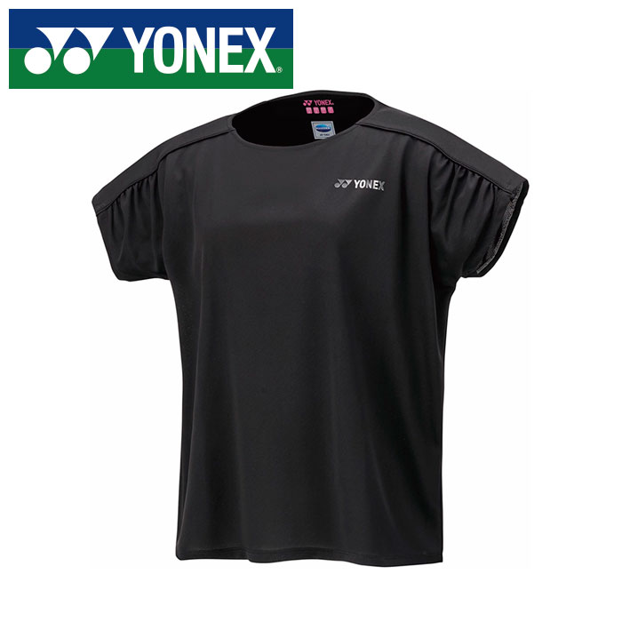 乐天商城 - 【メール便送料無料(追跡可能)】【 ヨネックス YONEX 】【 ウェア 】 テニス バドミントン レディース Tシャツ ドライ 速乾 ヨネックス YONEX 16816 (007) ブラック [250609][amz]