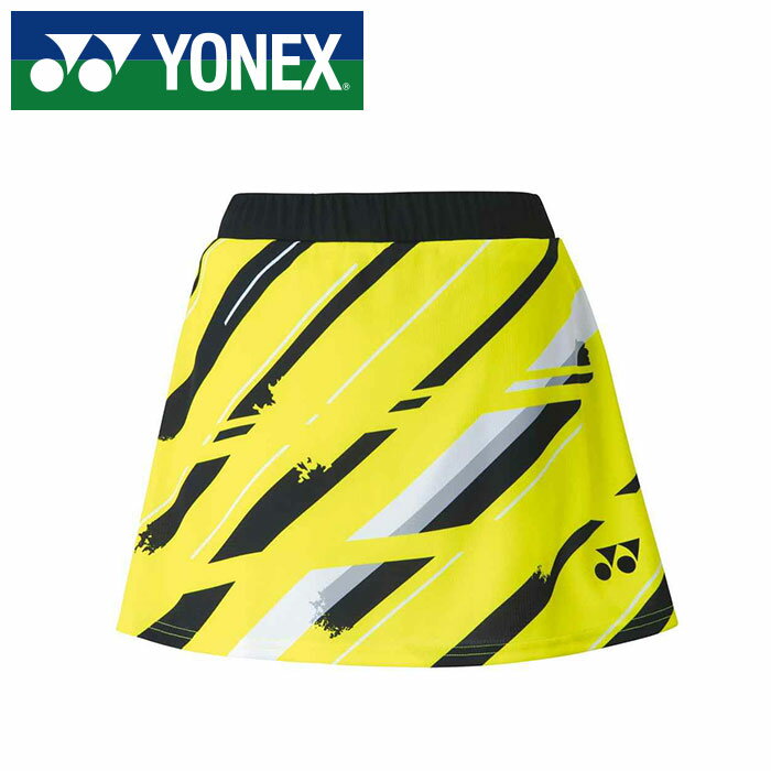 【送料無料】【ヨネックス YONEX】【ウェア】 26090 テニス・バドミントン スカート レディース スコート 女性用 ベリークールドライ UVカット 吸汗速乾 制電 ライムイエロー 500 [220919]