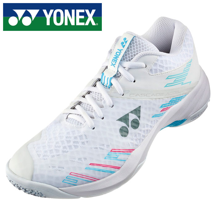 【2025年春夏モデル】【ヨネックス　YONEX】【シューズ　靴】 バドミントンシューズ パワークッション カスケード アクセル ミッドカット メンズ レディース 男女兼用 バドミントン シューズ ヨネックス YONEX SHBCA1MD (175) ホワイト/スカイブルー [250609]