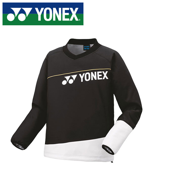 ★ヒートカプセルで+3℃温かい＆制電★【ヨネックス　YONEX】【ウェア】 ジュニア用中わたVブレーカー 子供 こども 小学生 スポーツウェア テニス バドミントン 90081J (007) ブラック [231013]