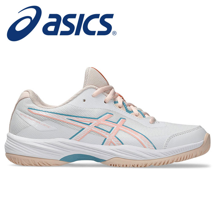 【 2025年 秋冬モデル】【 アシックス asics 】【シューズ　靴】 ジュニア バレーボールシューズ ゲルネットバーナー バリスティック 4 GS GEL-NETBURNER BALLISTIC 子供 小学生 女の子 女子 バレーボール シューズ 1054A013 (100) ホワイト/Wブロッサム [ten][250727][amz]