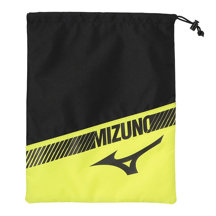 【即日発送】【メール便可230円】★バッグインバッグとしても使用可★【 ミズノ MIZUNO 】 シューズ袋 シューズバッグ 33JMB00394 ブラック×ライム [ten][240411]