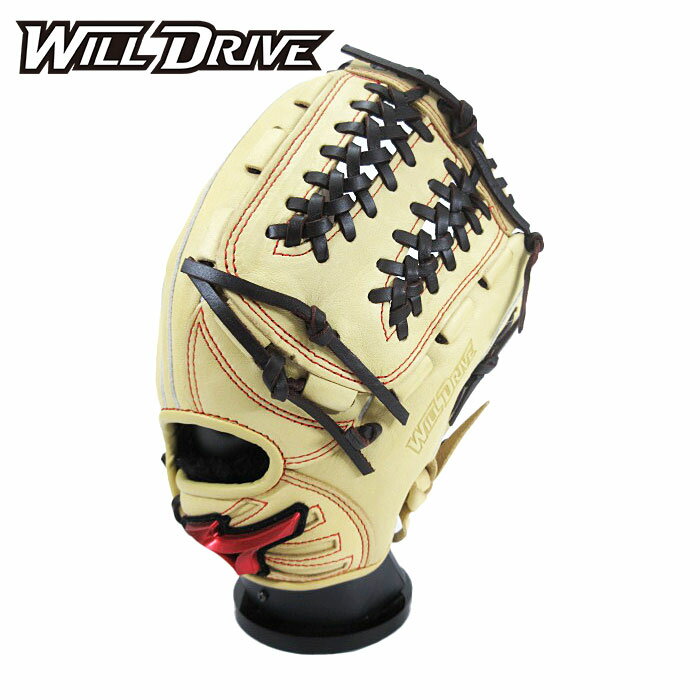 [型付け1円(オプション含む)]【2025年春夏モデル】【ミズノ　MIZUNO】【グラブ　グローブ】 野球 ジュニア 軟式 グローブ オールラウンド用 ウィルドライブ レッド IBE 右投げ ミズノ 少年野球 1AJGY32400 (8057) ブロンド×ブラウン [ten][250302][刺繍可]